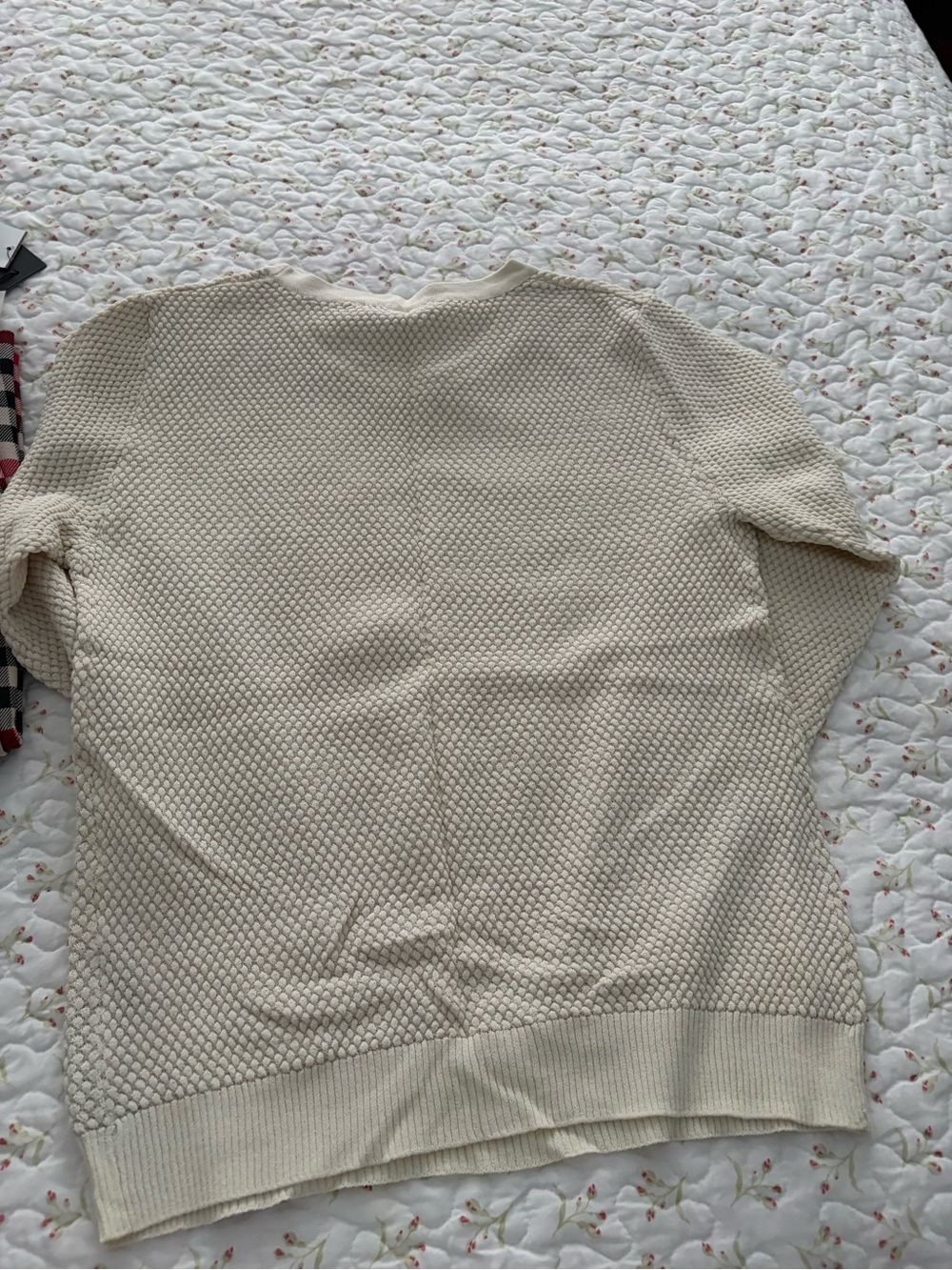 Zara Cream Textured Knit Sweater Top